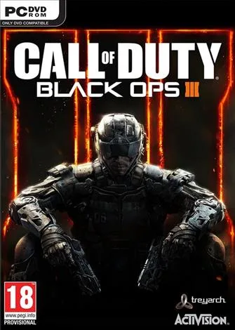 Imagem da capa do jogo Call of Duty: Black Ops III com soldado em posição de ataque.