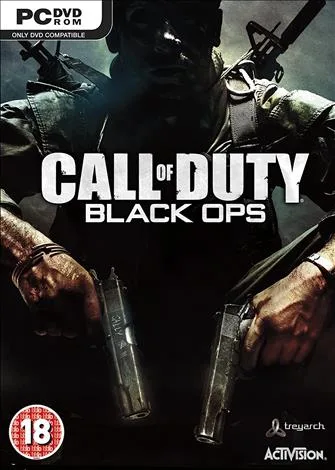 Imagem da capa do jogo Call of Duty: Black Ops com personagem segurando duas pistolas.