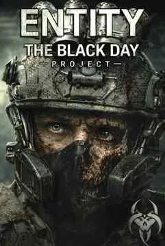 Personagem com máscara e capacete em cenário de guerra no jogo ENTITY: THE BLACK DAY PC.