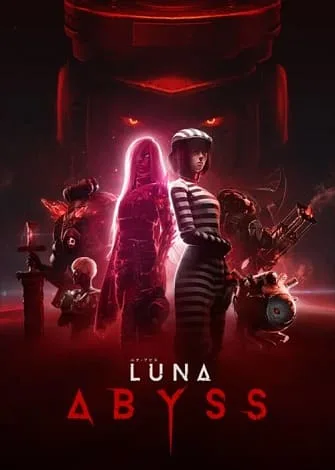 Cena do jogo Luna Abyss com personagem feminina e inimigos assustadores ao fundo.