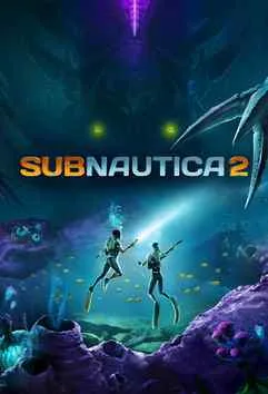 Cena do jogo Subnautica 2 com personagens explorando fundo do oceano com criaturas marinhas.