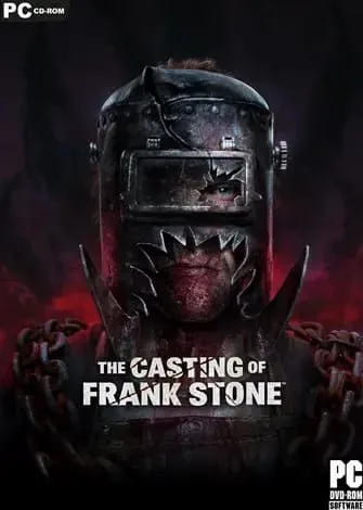 Imagem de capa do jogo 'The Casting of Frank Stone' com personagem usando capacete assustador.